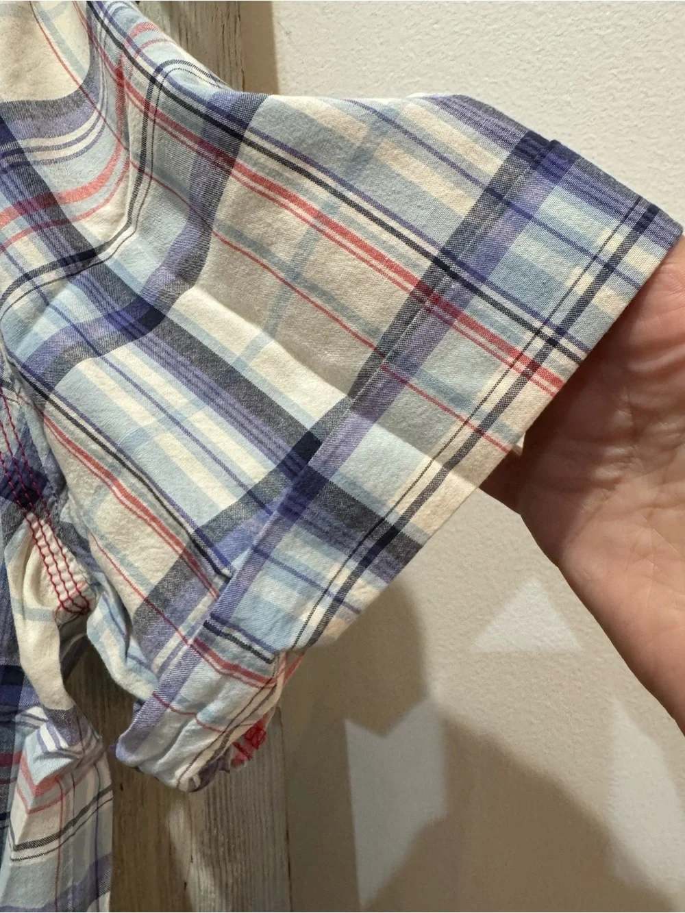 True Religion Pearl Snap Plaid Shirt Mens Large Multicolor Short‎ Sleeve Cuff XL